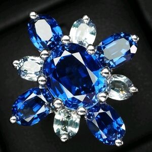 Elegant Blue and Silver Gemstone Ring